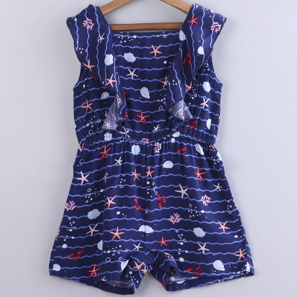Girls Beebay Navy Ditsy Sea Romper 5Y